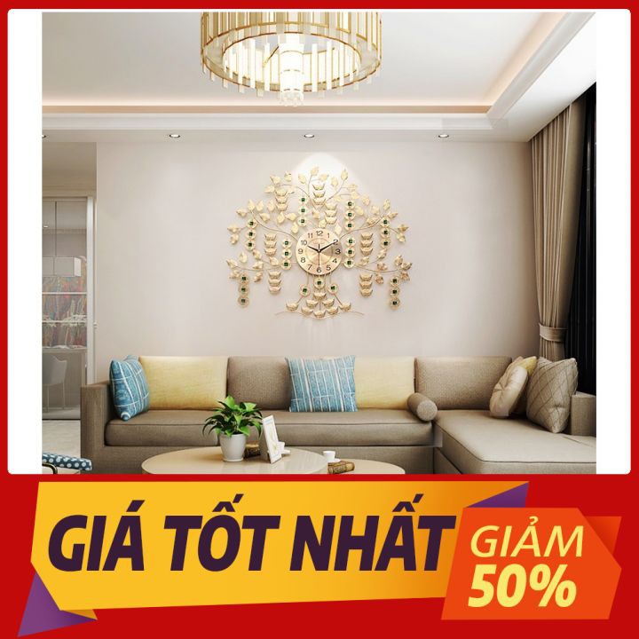 [HÀNG CAO CẤP] Đồng Hồ Treo Tường Trang Trí Nghệ Thuật 93x65cm Thép Mạ Sơn Chống Gỉ Bạc Màu CA43