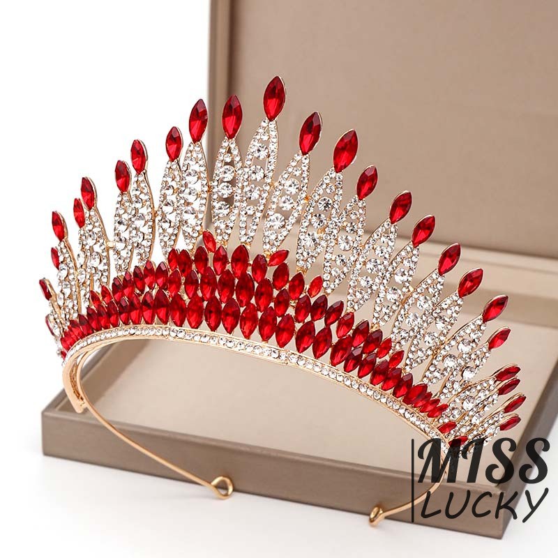 Vương miện cài tóc đính đá nhân tạo phong cách retro thời trang dành cho cô dâu