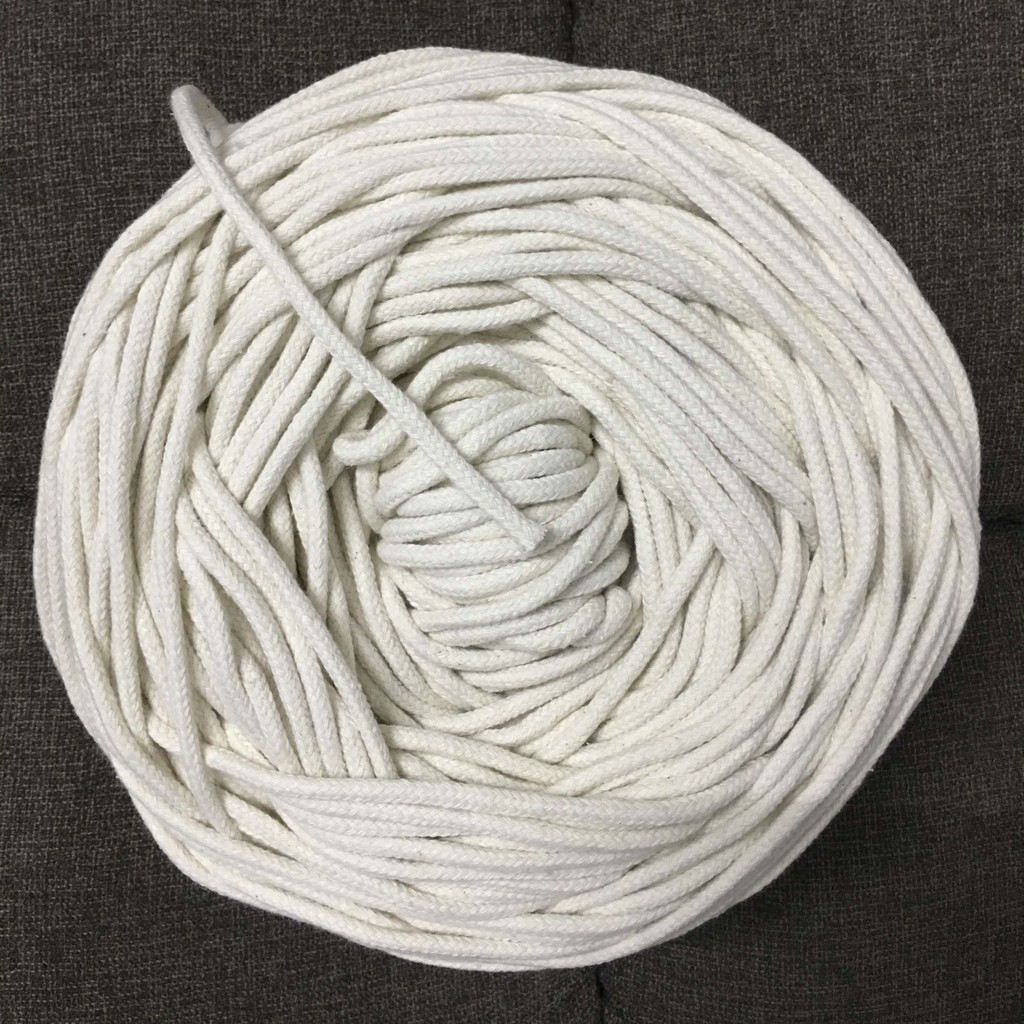 Combo 1kg dây macrame bện 4mm màu ngà + 1kg dây macrame xoắn 3mm màu ngà