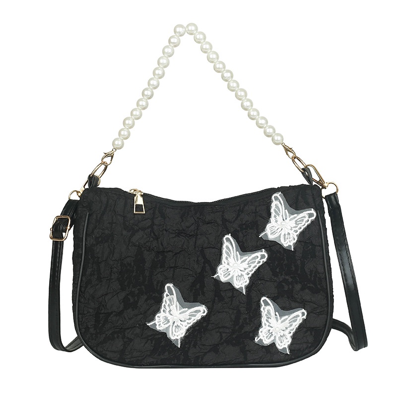 Túi Xách Đeo Vai 2022 Đính Ngọc Trai Phong Cách Hong Kong Cổ Điển Thời Trang Cho Nữ