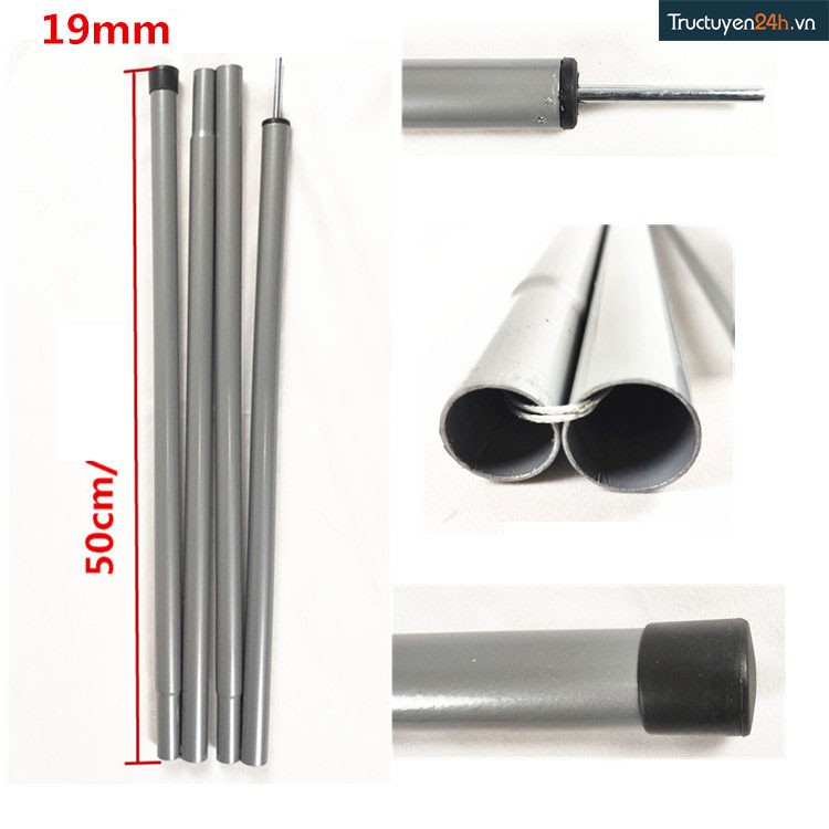 2 Thanh trụ cây hỗ trợ chống dựng lều tăng bạt. Cao 2m, đường kính ống 19mm. Màu sp đen hoặc ghi- ngẫu nhiên