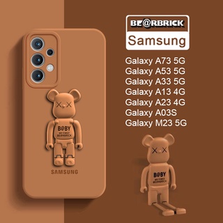Ốp Điện Thoại Silicon Mềm Hình Gấu Có Giá Đỡ Cho Samsung Galaxy A73 A53 A33 A23 A13 A03S A52 A52S M23 F23 5G 4G