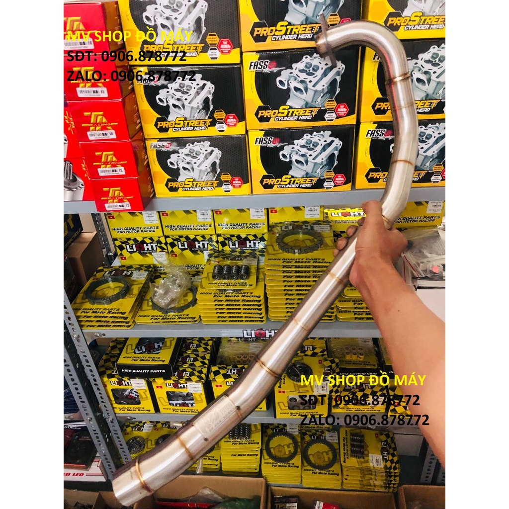 Cổ pô R8 đủ kích cở dành cho EX135/EX150/WINNER SONIC. Tặng Kèm 2 Lò Xo treo PÔ