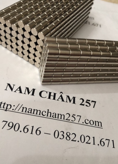 Nam châm trắng 6x8mm, loại nam châm đất hiếm lực hút mạnh