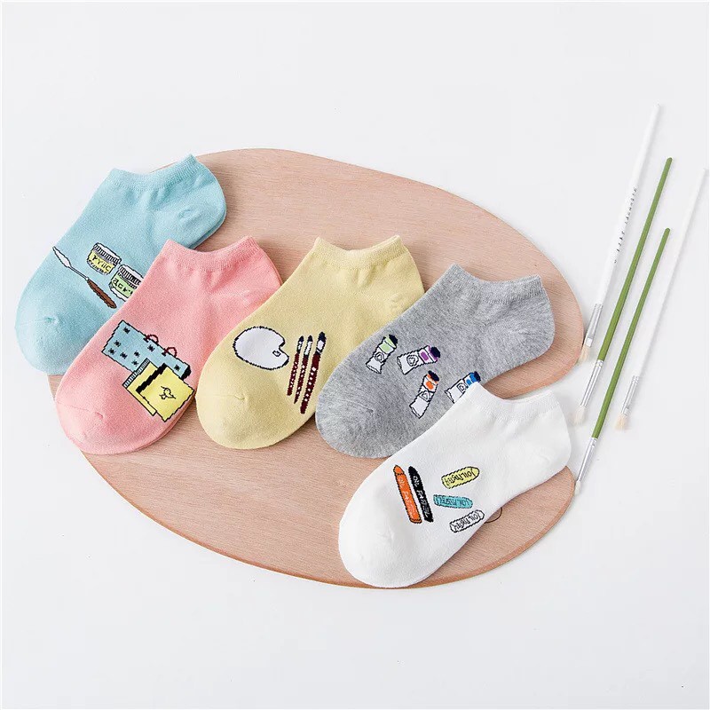 Set 5 Tất/Vớ nữ Hàn Quốc cao cấp (SIÊU thoáng mát )-cổ ngắn
