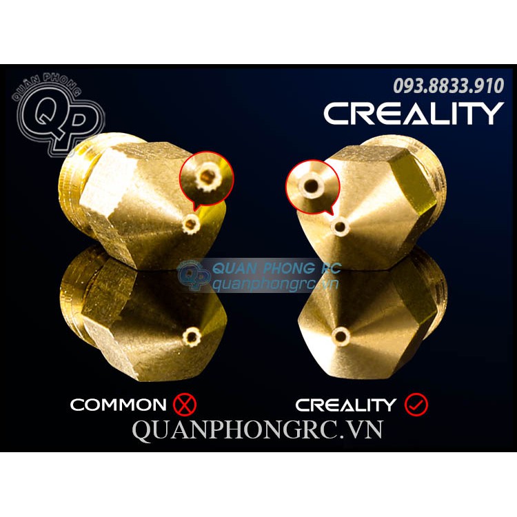 Đầu Đùn Nhựa Creality Máy In 3D 1.75mm - 0.4mm Brass Printer Nozzle (1 Cái)