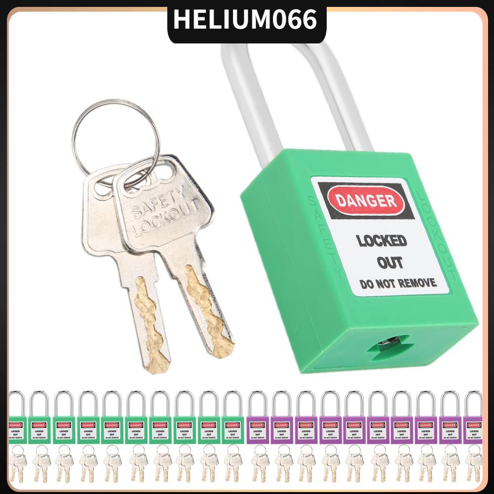 Helium066 10Sets 38mm Lockout Tagout Lock Thiết kế cách ly nylon bền bỉ Ổ khóa chống ăn mòn với 20 chìa