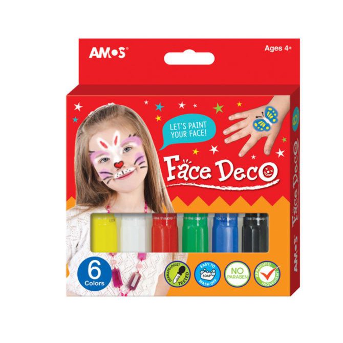 Màu vẽ mặt và cơ thể dạng sáp 6 màu của Hàn Quốc Amos Face Deco