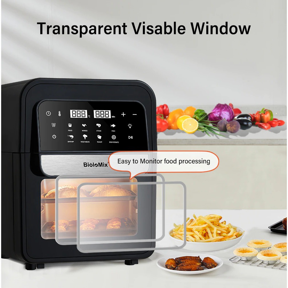 Lò nướng đối lưu BioloMix AF536 nồi chiên không khí kỹ thuật số 7L 8 trong 1
