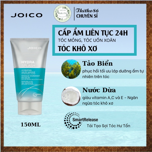 Mặt Nạ Tóc Cấp Ẩm Dưỡng Tóc Mềm Mượt Dành Cho Tóc khô JOICO HYDRASPLASH HYDRATING Gelée Masque Chiết Xuất Tảo Biển 150ML