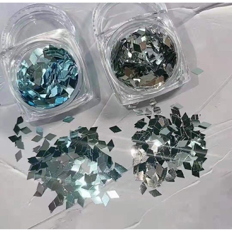 Set 2 hũ nhũ sequin hình thoi trang trí móng