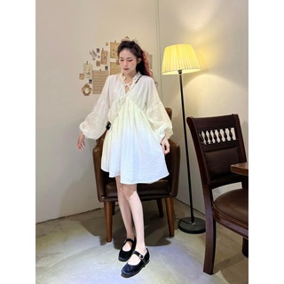 ĐẦM BBD TRẮNG CỔ BÈO TAY BÍ