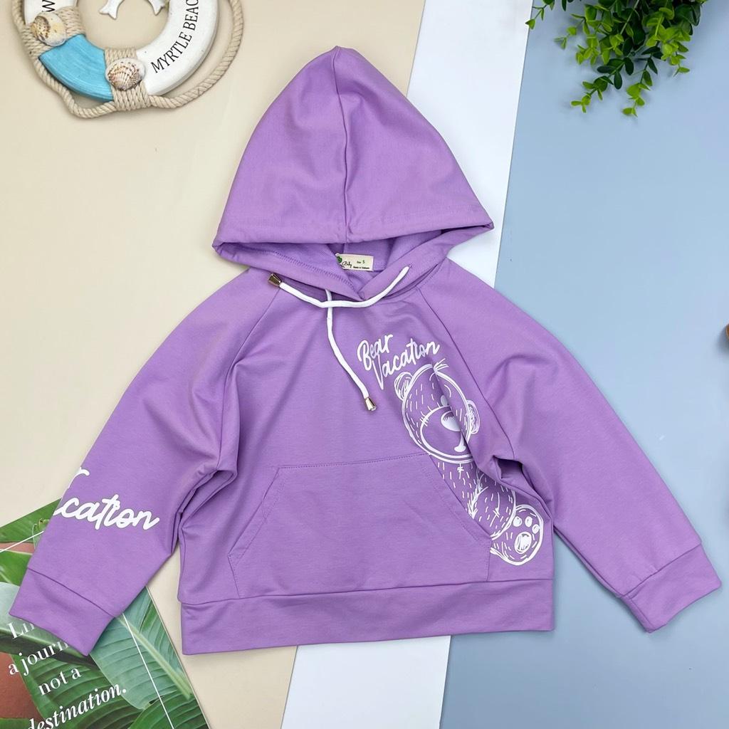 Áo nỉ hoodie in gấu LITIBABY 2/8T