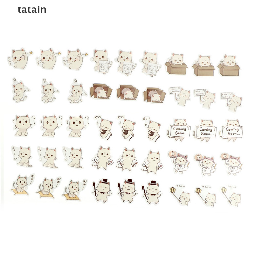 [TAT] 45pcs cat paper sticker DIY diary decor for album scrapbooking stationery CVX