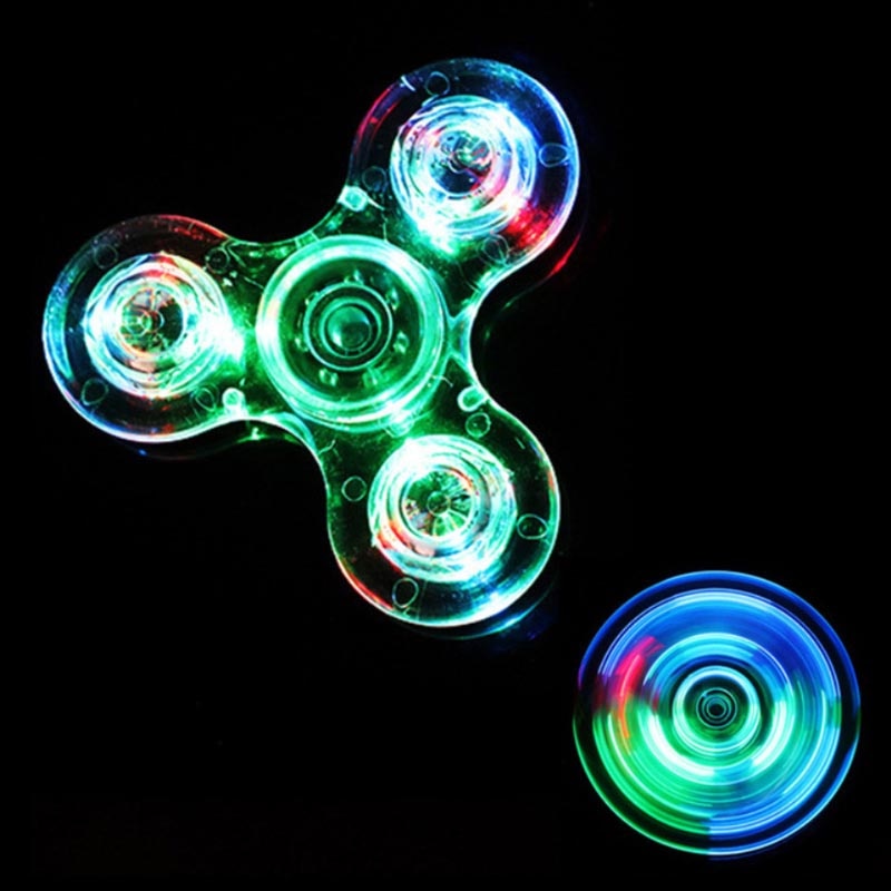Đồ Chơi Con Quay Dùng Ngón Tay Edc + Đèn Led Giúp Giảm Căng Thẳng Độc Đáo Nhiều Màu Sắc