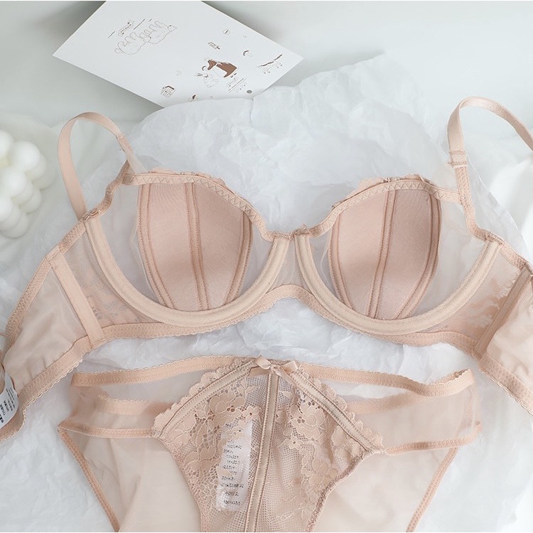 Bộ lót ren không mút, có đệm 0.5cm, có gọng cao cấp. Lót mỏng nhẹ nhàng, thoáng mát dành cho ngực vừa và lớn_019 | BigBuy360 - bigbuy360.vn