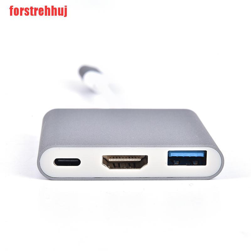 {forstrehhuj}4K USB 3.1 Hub Converter Type-c To USB 3.0/HDMI/TypeC Female Charger AV Adapter