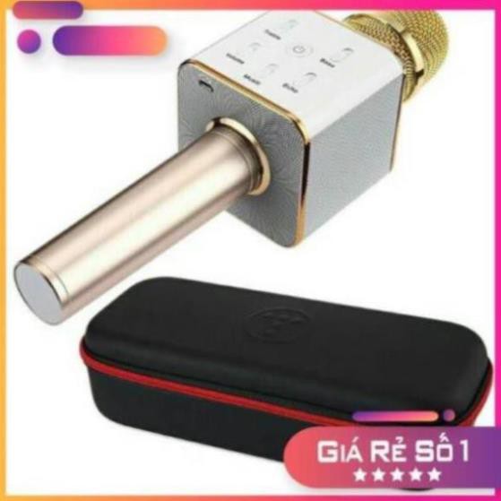 Micro karaoke Q7 tích hợp loa 3 trong 1(vàng)+ tặng kèm bao da