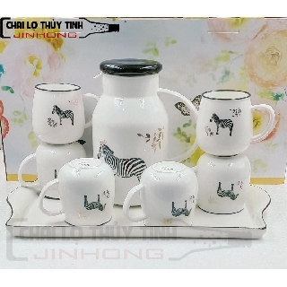 BỘ ẤM CHÉN KHAY GỐM SỨ CAO CẤP (282) L8-55 MS012