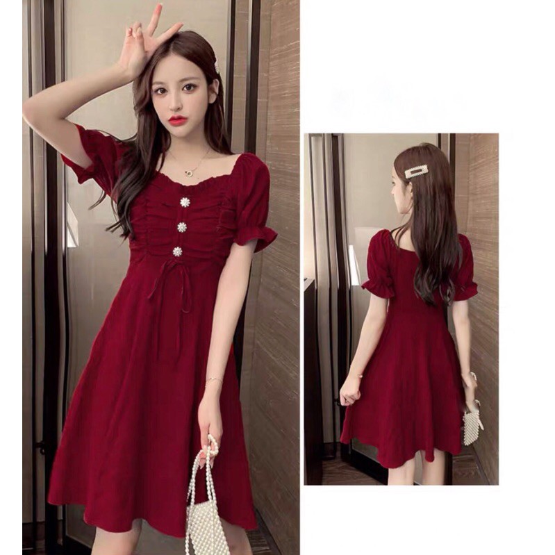 ĐẦM RÚT NGỰC 3 CÚC- MIN DRESS T186 | BigBuy360 - bigbuy360.vn