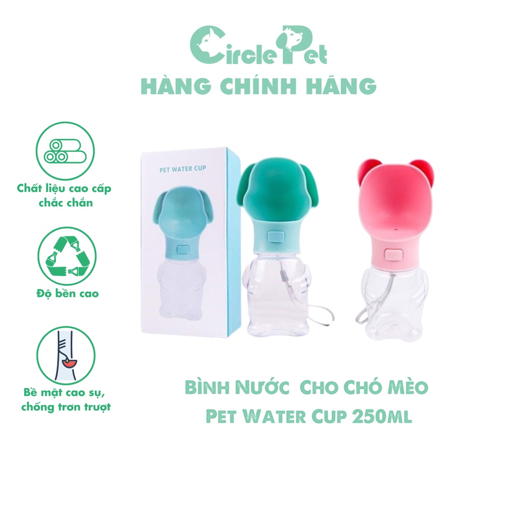 Bình Nước Di Động Cho Chó Mèo Pet Water Cup Thiết Kế Nhỏ Gọn Tiện Lợi Nhựa Cao Cấp 250ml - Circle Pet