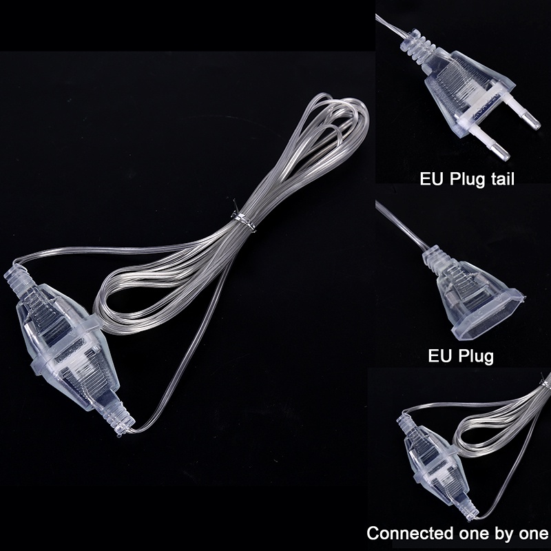 Dây Cáp Nối Dài Phích Cắm Eu / Us Dài 3m Cho Đèn Led Trang Trí Tiệc