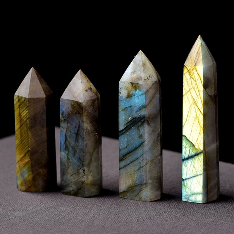 Đá Thanh Tẩy Phong Thủy Hình Trụ Đá Labradorite Cao Cấp