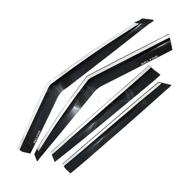 Vè mưa chỉ mạ Kia Seltos 2020 - 2021, chỉ mạ inox cao cấp  ( chỉ viền inox )