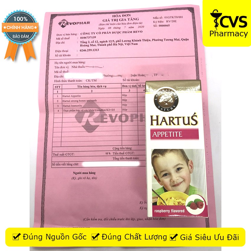 Siro Hartus Appetite 150ml - Cải thiện chứng biếng ăn của trẻ - cvspharmacy