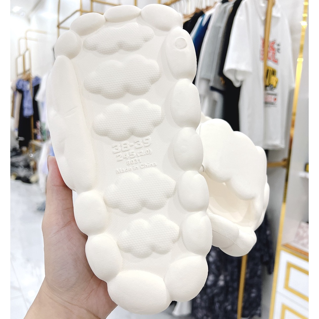 Dép Bánh Mì Vân Đám Mây Đế Cao Độn Đế Mặt Cười Cute Nam Nữ Unisex Nhiều Màu Giá Rẻ