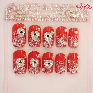 Set 24 Móng Tay Giả Đính Đá Lấp Lánh Cho Nữ