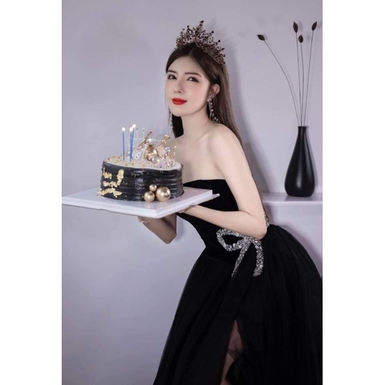 Váy maxi cúp ngực  xẻ đùi