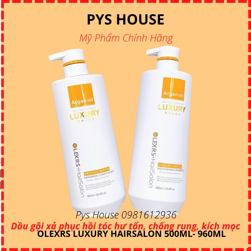 Dầu gội xả OLEXRS LUXURY HAIRSALON 500ML, 960ML Dầu gội xả phục hồi tóc hư tổn, chống rụng, kích mọc
