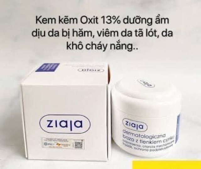 (CHÍNH HÃNG) Kem Kẽm Oxit 13% Chăm Sóc & Bảo Vệ Da Ziaja Dermatological Base With Zinc Oxide 80g