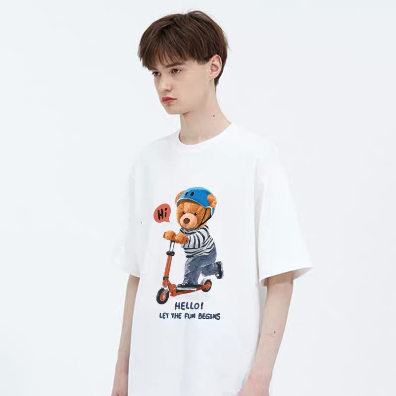 Áo thun JusTin Unisex Basic Tee 100% Cotton, phông trơn nam nữ tay lỡ oversize form rộng - AT10