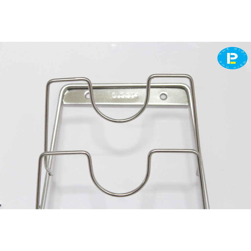 Gía treo nắp nồi - kệ treo nắp vung nồi 100% inox 304 hàng đẹp kèm bộ vít inox