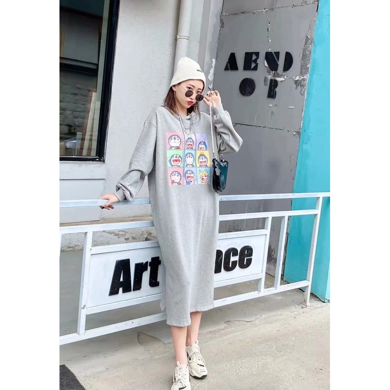Váy Hoodie Oversize Có Mũ Doremon Doraemon