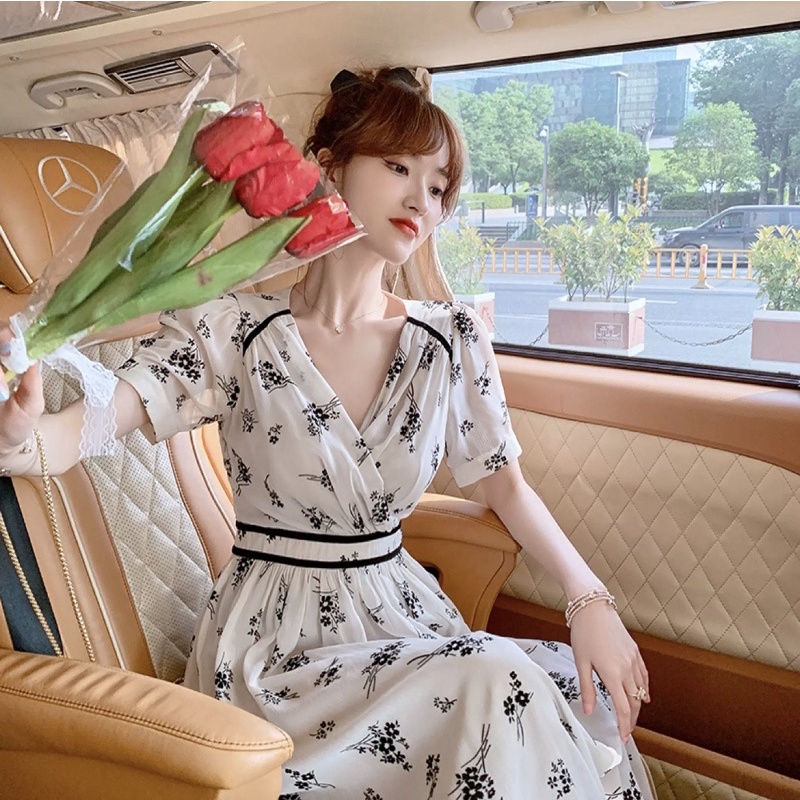 Đầm voan hoa Korean style