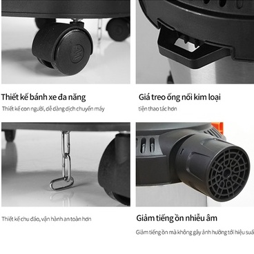 Máy hút bụi gia đình, công nghiệp công suất lớn 1200W, dung tích 12L tích hợp 3 chế độ Khô- Ướt- Thổi.- Bảo hành 3tháng