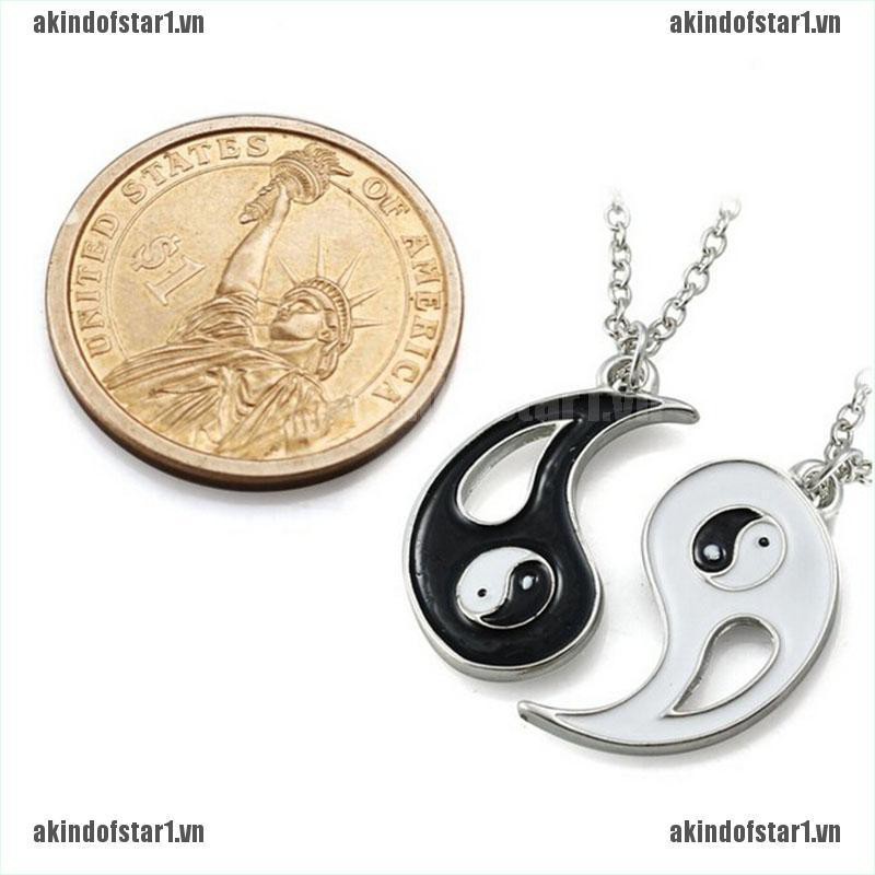 Bộ 2 Dây Chuyền Âm Dương Trắng Đen