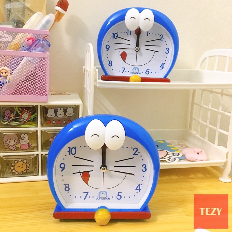 Đồng hồ báo thức để bàn hình Doraemon cực đẹp, đồng hồ để bàn chuông siêu to