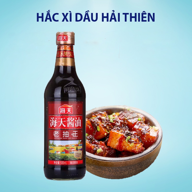 Hắc xì dầu trung quốc Hải Thiên 500ml gia vị trung quốc chuẩn vị