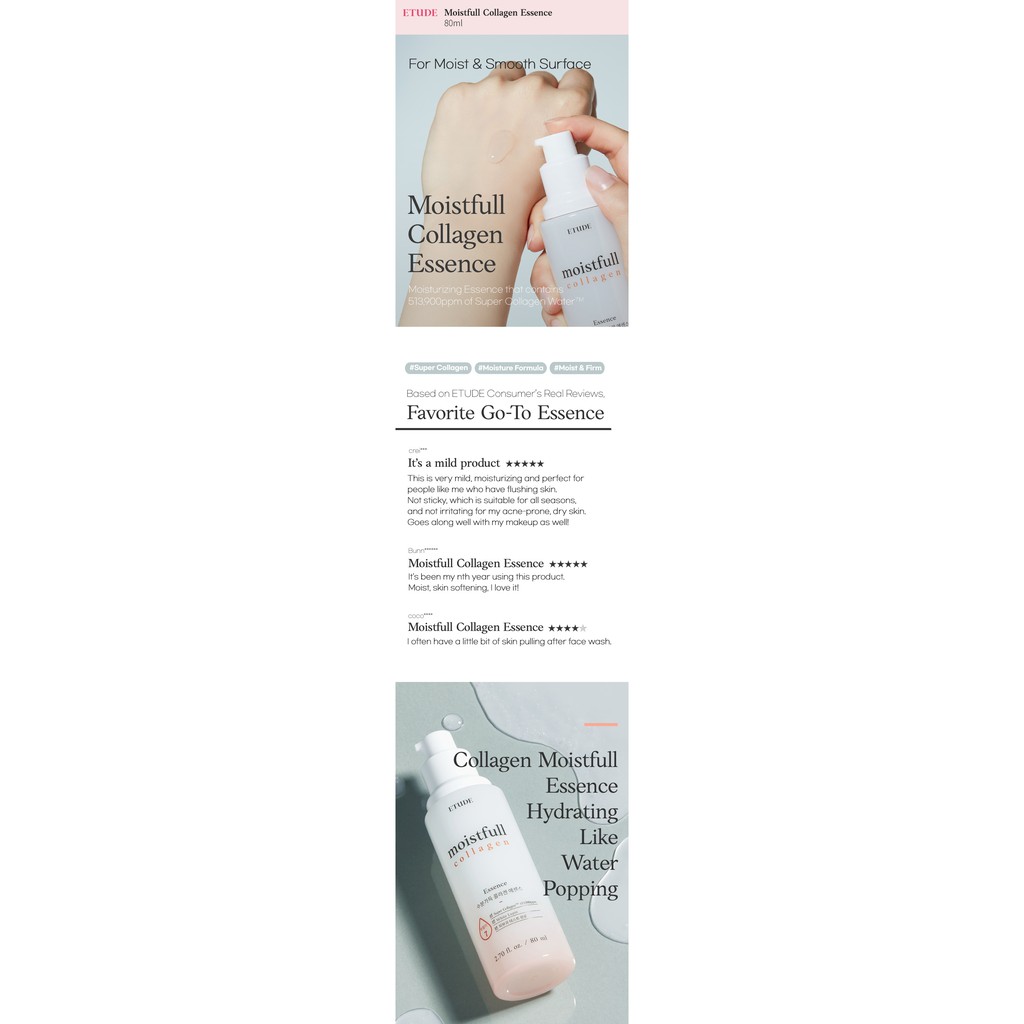Tinh chất ETUDE chiết xuất collagen dưỡng ẩm cao cấp 80ml