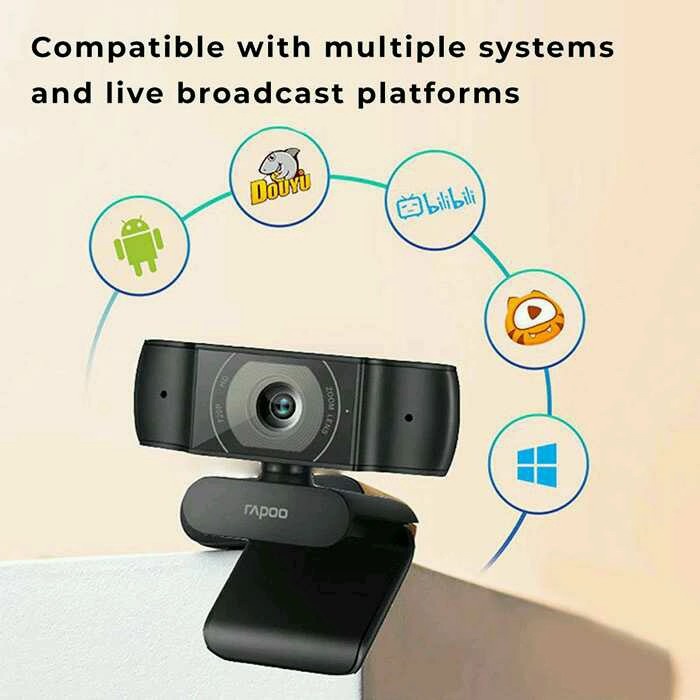 Webcam Rapoo C200 HD 720p màu đen | BigBuy360 - bigbuy360.vn