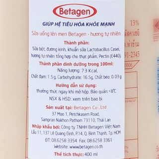 Sữa Betagin 400ml