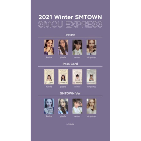 [ CÓ SẴN - OFFICIAL ] PHOTOCARD AESPA 2021 WINTER SMCU