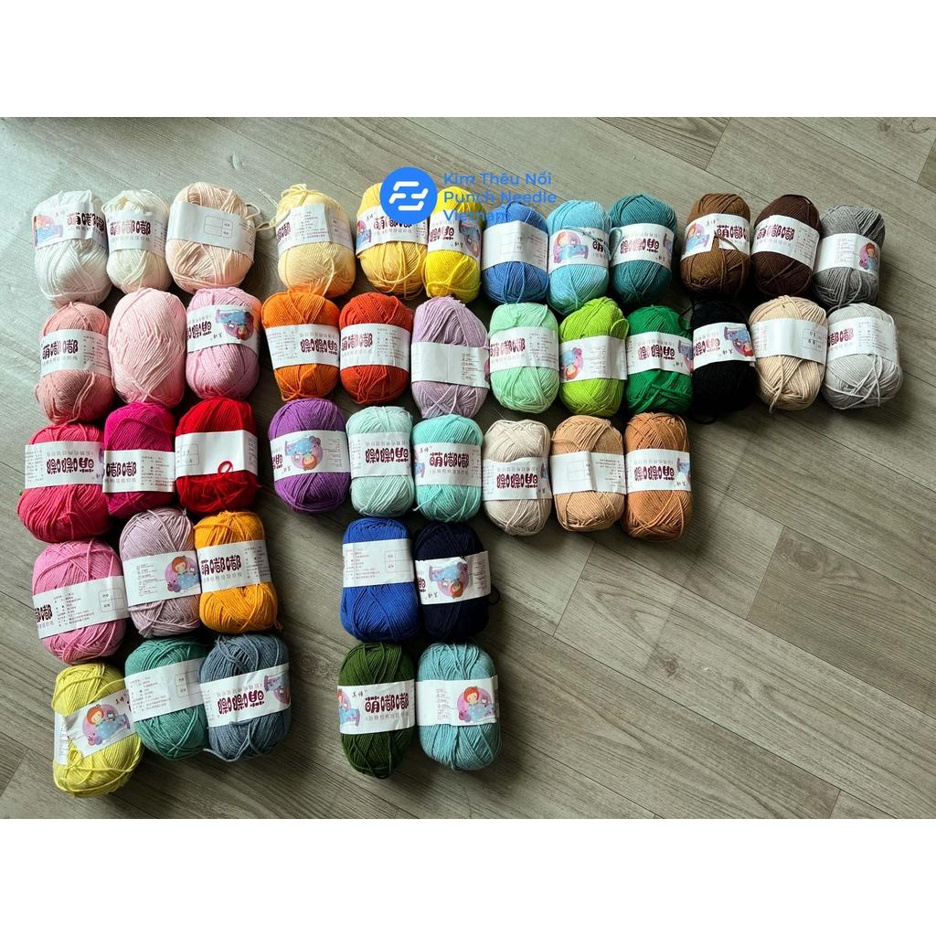 Len Embest yarn chất liệu mềm mại chuyên dùng móc thú bông, thêu nổi thêu xù punch needle - Đẩy đủ bảng màu