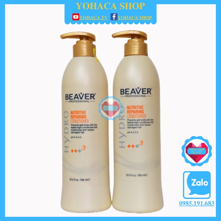  Bộ Dầu gội xả siêu dưỡng Beaver Nutritive +++3 768ml