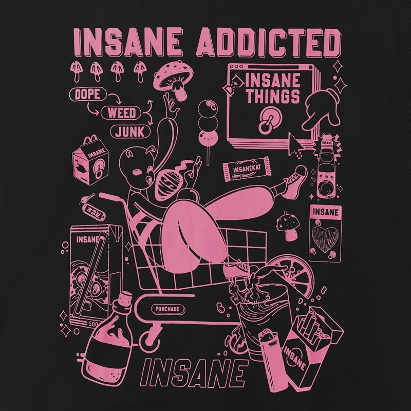 Áo Thun Insane® Addicted - màu Đen