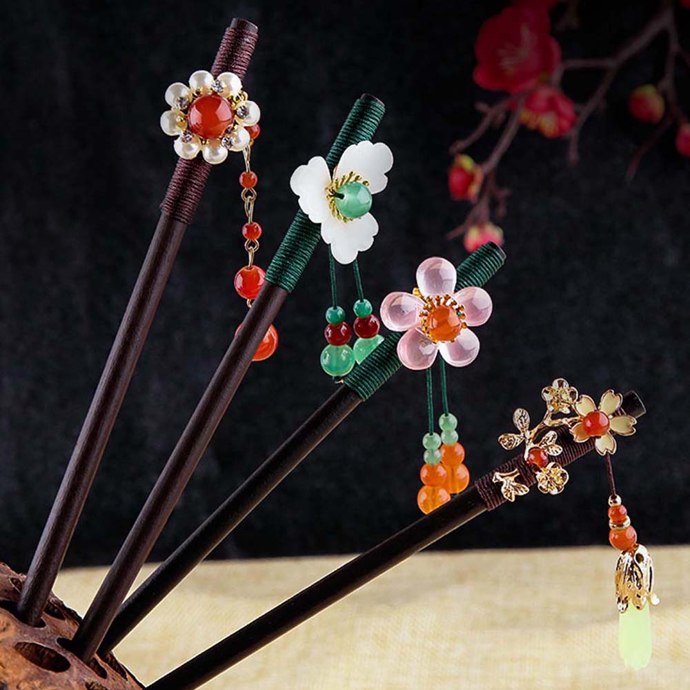 Trâm cài tóc phối hoa thời trang vintage